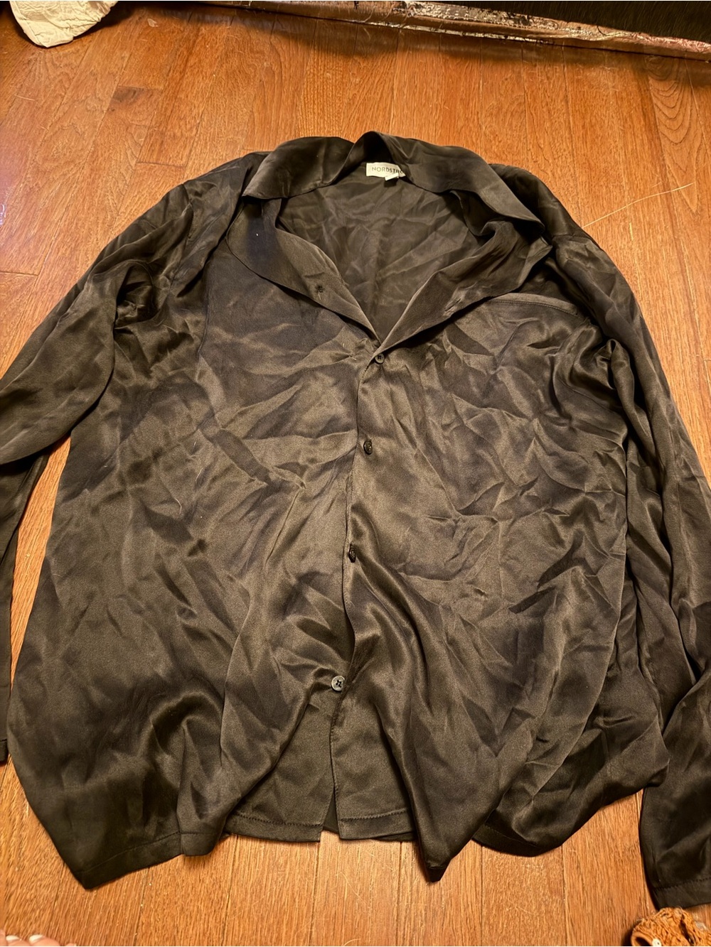 Nordstrom Black Satin Lightweight button up